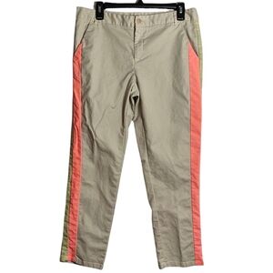 CARTONNIER Anthropologie Neon Tuxedo Stripe Charlie Ankle Pants Size 12